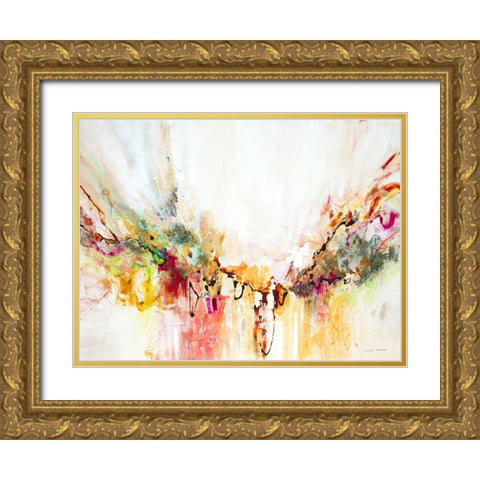 White Series VIII Gold Ornate Wood Framed Art Print with Double Matting by Gardner, Jennifer