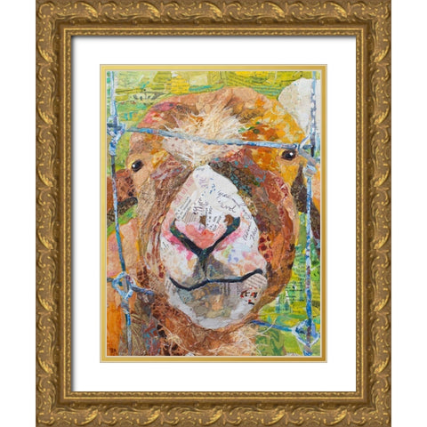 Pokey Goat Gold Ornate Wood Framed Art Print with Double Matting by St. Hilaire, Elizabeth