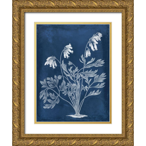 Botanical in Indigo I Gold Ornate Wood Framed Art Print with Double Matting by Vision Studio