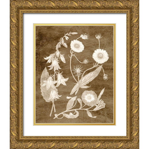 Botanical in Taupe III Gold Ornate Wood Framed Art Print with Double Matting by Vision Studio