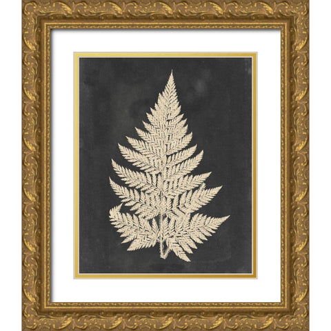 Linen Fern I Gold Ornate Wood Framed Art Print with Double Matting by Vision Studio