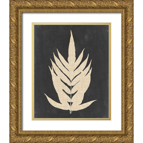 Linen Fern II Gold Ornate Wood Framed Art Print with Double Matting by Vision Studio