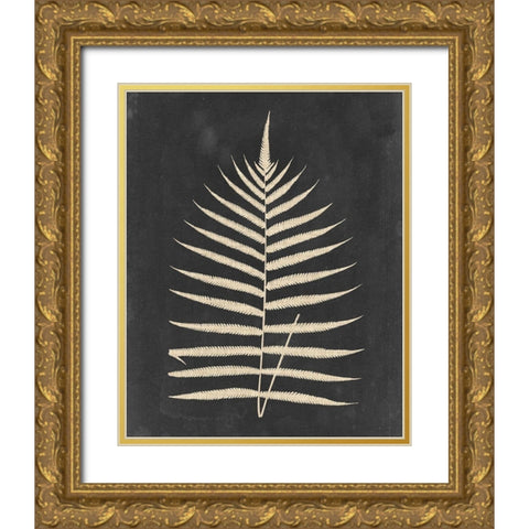 Linen Fern III Gold Ornate Wood Framed Art Print with Double Matting by Vision Studio