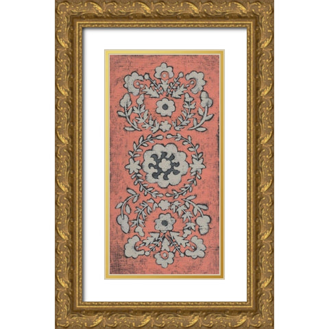 Stitch Work I Gold Ornate Wood Framed Art Print with Double Matting by Zarris, Chariklia