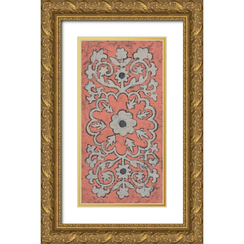 Stitch Work II Gold Ornate Wood Framed Art Print with Double Matting by Zarris, Chariklia