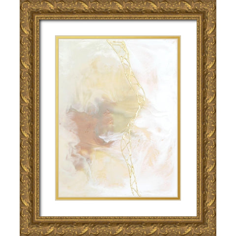 Blush Matrix II Gold Ornate Wood Framed Art Print with Double Matting by Goldberger, Jennifer