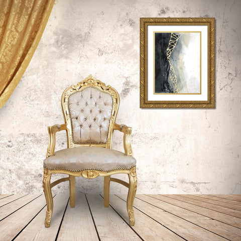 Neutral Matrix II Gold Ornate Wood Framed Art Print with Double Matting by Goldberger, Jennifer