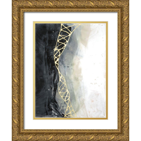 Neutral Matrix II Gold Ornate Wood Framed Art Print with Double Matting by Goldberger, Jennifer