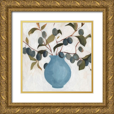 Plum Branch Arrangement II Gold Ornate Wood Framed Art Print with Double Matting by Scarvey, Emma