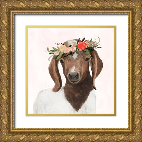 Spring on the Farm IV Gold Ornate Wood Framed Art Print with Double Matting by Borges, Victoria