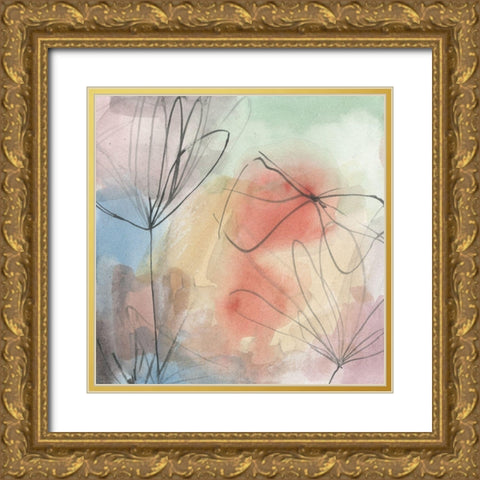 Pond Impression I Gold Ornate Wood Framed Art Print with Double Matting by Wang, Melissa