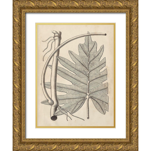 Distinctive Leaves I Gold Ornate Wood Framed Art Print with Double Matting by Vision Studio