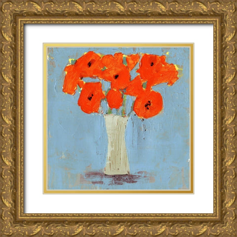 Orange Poppy Impression II Gold Ornate Wood Framed Art Print with Double Matting by Borges, Victoria