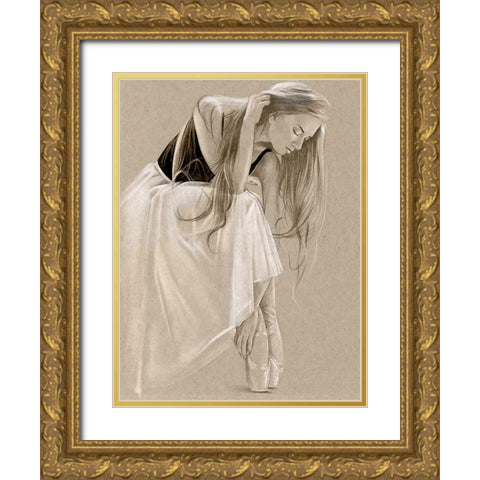 Black Leotard I Gold Ornate Wood Framed Art Print with Double Matting by Parker, Jennifer Paxton