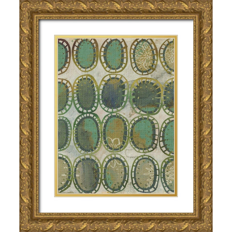 Jadeite I Gold Ornate Wood Framed Art Print with Double Matting by Zarris, Chariklia