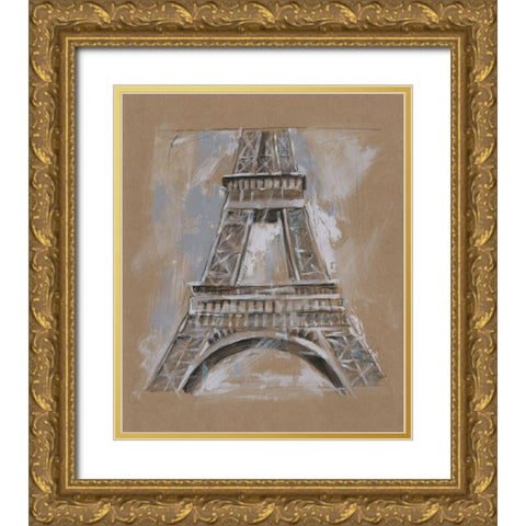 Brushwork Architecture Study II Gold Ornate Wood Framed Art Print with Double Matting by Harper, Ethan
