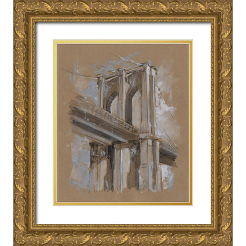 Brushwork Architecture Study III Gold Ornate Wood Framed Art Print with Double Matting by Harper, Ethan