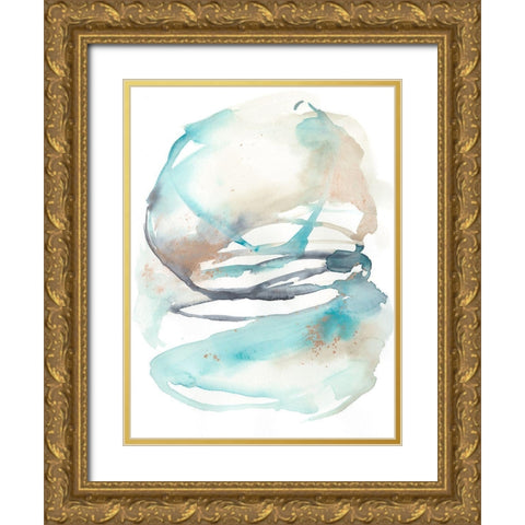 Spiral Bloom II Gold Ornate Wood Framed Art Print with Double Matting by Goldberger, Jennifer