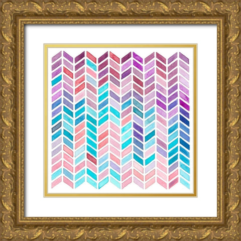 Geometric Trance II Gold Ornate Wood Framed Art Print with Double Matting by Moore, Regina