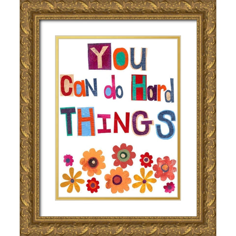 Positive Power IV Gold Ornate Wood Framed Art Print with Double Matting by Moore, Regina