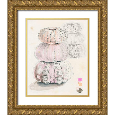 Sea Urchin Sketches II Gold Ornate Wood Framed Art Print with Double Matting by Parker, Jennifer Paxton