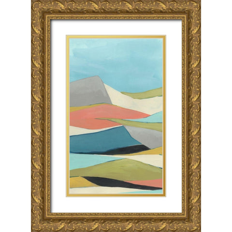 Geoscape I Gold Ornate Wood Framed Art Print with Double Matting by Vess, June Erica