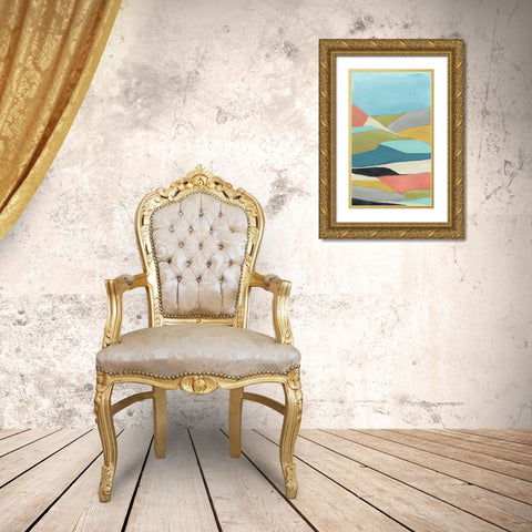 Geoscape II Gold Ornate Wood Framed Art Print with Double Matting by Vess, June Erica