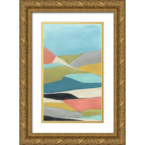 Geoscape II Gold Ornate Wood Framed Art Print with Double Matting by Vess, June Erica