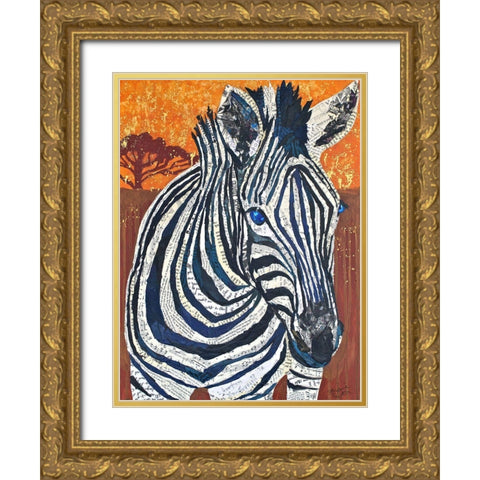 Africa on Collage II Gold Ornate Wood Framed Art Print with Double Matting by St. Hilaire, Elizabeth