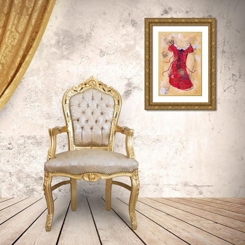 Dress Whimsy V Gold Ornate Wood Framed Art Print with Double Matting by St. Hilaire, Elizabeth