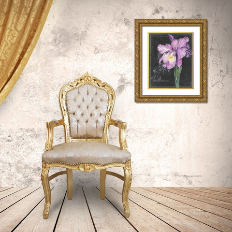 Chalkboard Flower II Gold Ornate Wood Framed Art Print with Double Matting by Parker, Jennifer Paxton