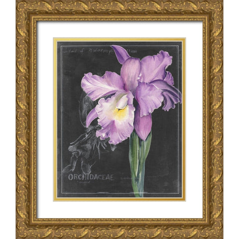 Chalkboard Flower II Gold Ornate Wood Framed Art Print with Double Matting by Parker, Jennifer Paxton