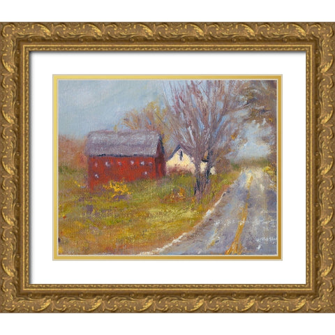Back Road Barn I Gold Ornate Wood Framed Art Print with Double Matting by Wendling, Marilyn