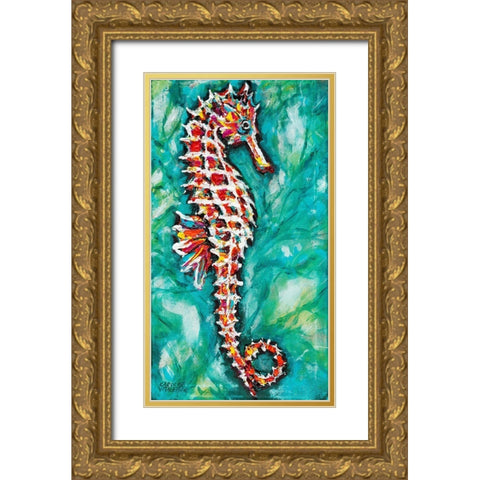 Radiant Seahorse I Gold Ornate Wood Framed Art Print with Double Matting by Vitaletti, Carolee
