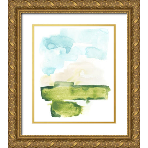 Liquid Valley VII Gold Ornate Wood Framed Art Print with Double Matting by Vess, June Erica