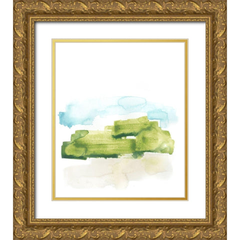 Liquid Valley IX Gold Ornate Wood Framed Art Print with Double Matting by Vess, June Erica