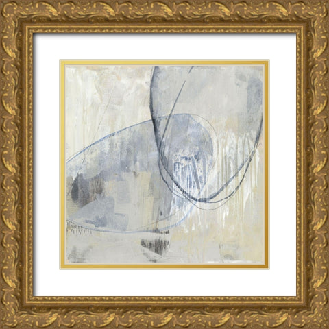 Cool Neutral Loops II Gold Ornate Wood Framed Art Print with Double Matting by Goldberger, Jennifer