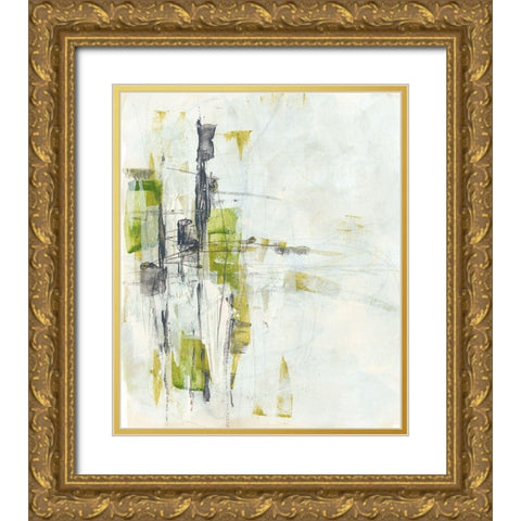 Green Glass I Gold Ornate Wood Framed Art Print with Double Matting by Vess, June Erica