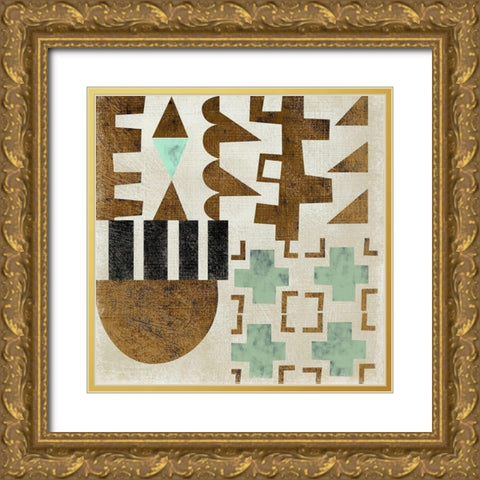 Geo Tile II Gold Ornate Wood Framed Art Print with Double Matting by Zarris, Chariklia