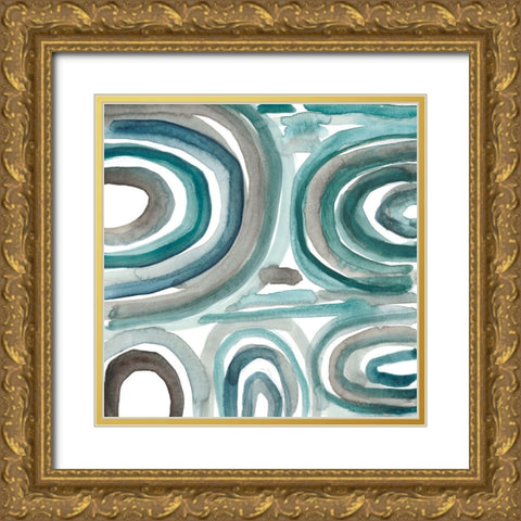 Freshwater Tide V Gold Ornate Wood Framed Art Print with Double Matting by Zarris, Chariklia