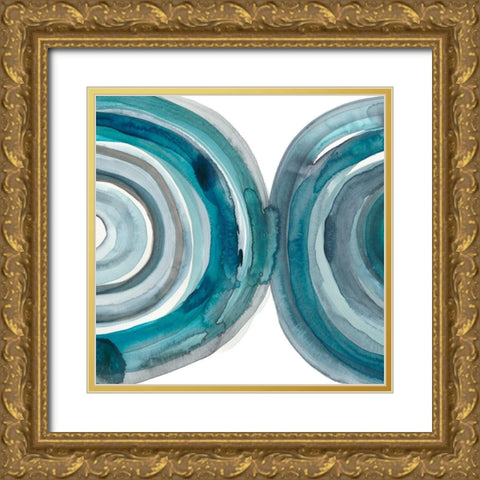 Freshwater Tide VII Gold Ornate Wood Framed Art Print with Double Matting by Zarris, Chariklia