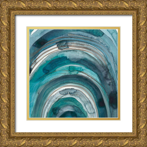 Freshwater Tide IX Gold Ornate Wood Framed Art Print with Double Matting by Zarris, Chariklia