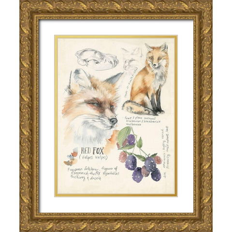 Wildlife Journals III Gold Ornate Wood Framed Art Print with Double Matting by Parker, Jennifer Paxton