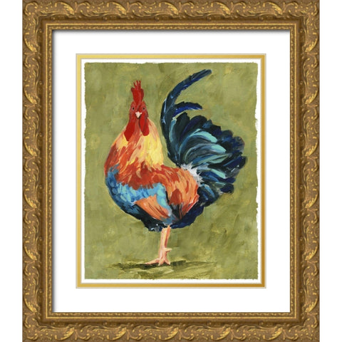 Chicken Scratch IV Gold Ornate Wood Framed Art Print with Double Matting by Borges, Victoria