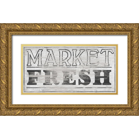 Vintage Farmhouse Sign III Gold Ornate Wood Framed Art Print with Double Matting by Vess, June Erica