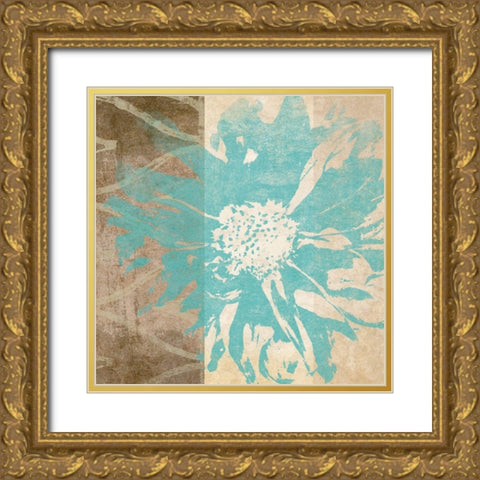 Flower Flake I Gold Ornate Wood Framed Art Print with Double Matting by Saunders, Alonzo