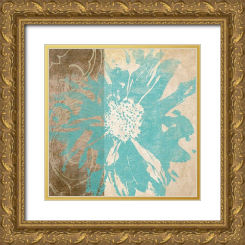 Flower Flake II Gold Ornate Wood Framed Art Print with Double Matting by Saunders, Alonzo