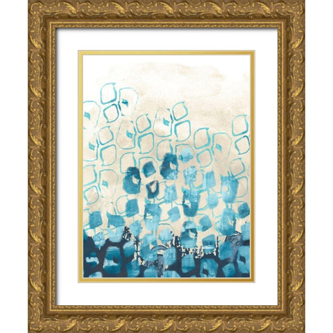 Pattern Shore II Gold Ornate Wood Framed Art Print with Double Matting by Vess, June Erica