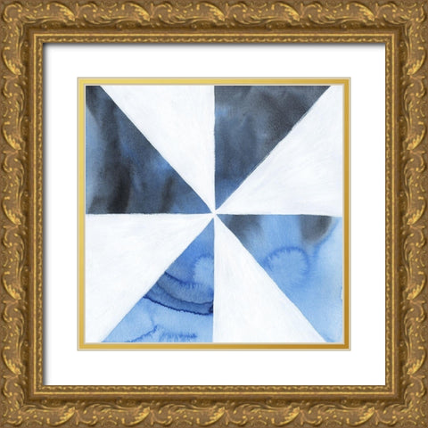 Blue Screen I Gold Ornate Wood Framed Art Print with Double Matting by Popp, Grace