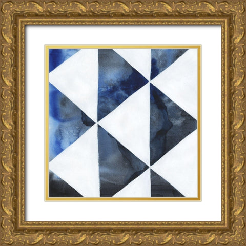 Blue Screen III Gold Ornate Wood Framed Art Print with Double Matting by Popp, Grace